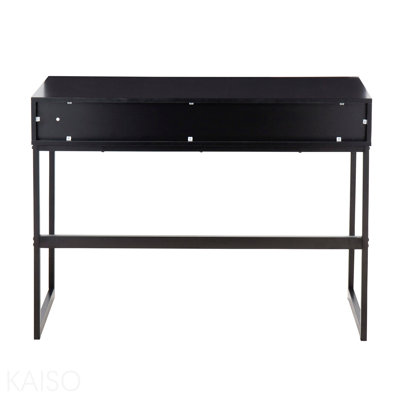 Contemporary Console Table, Metal, Wood for Living Room - Black