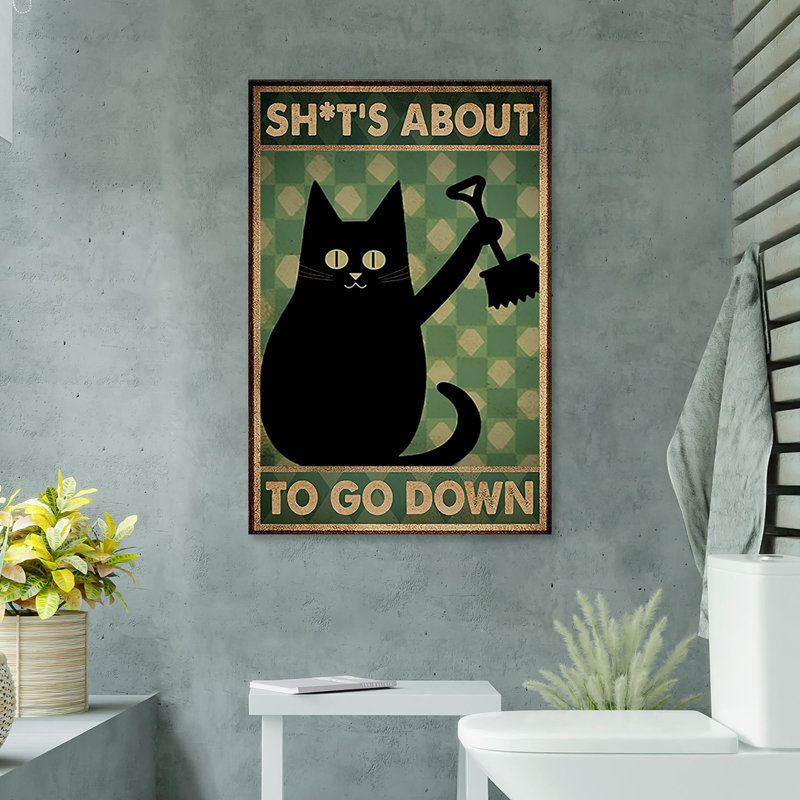 «Black Cat to Go Down», impression sur toile tendue, L 24 po x H 36 po
