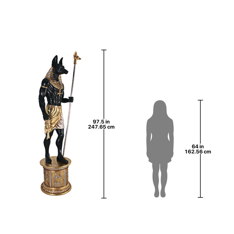 Statue égyptienne Anubis avec un piédestal