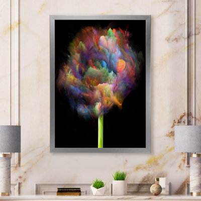 Blooming Multicolor Fractal Flower - Painting on Canvas