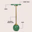 Table d'appoint ronde contemporaine verte et dorée de 26 po Evelyn, base géométrique en résine et pied de chandelier en fer pour petits espaces-1800025162