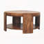 Table basse en bois et cuir Savoy