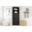 Armoire haute triangulaire avec 3 tiroirs et tablettes réglables pour la salle de bain, la cuisine ou le salon, panneau de fibres à densité moyenne avec finition peinte-960959269