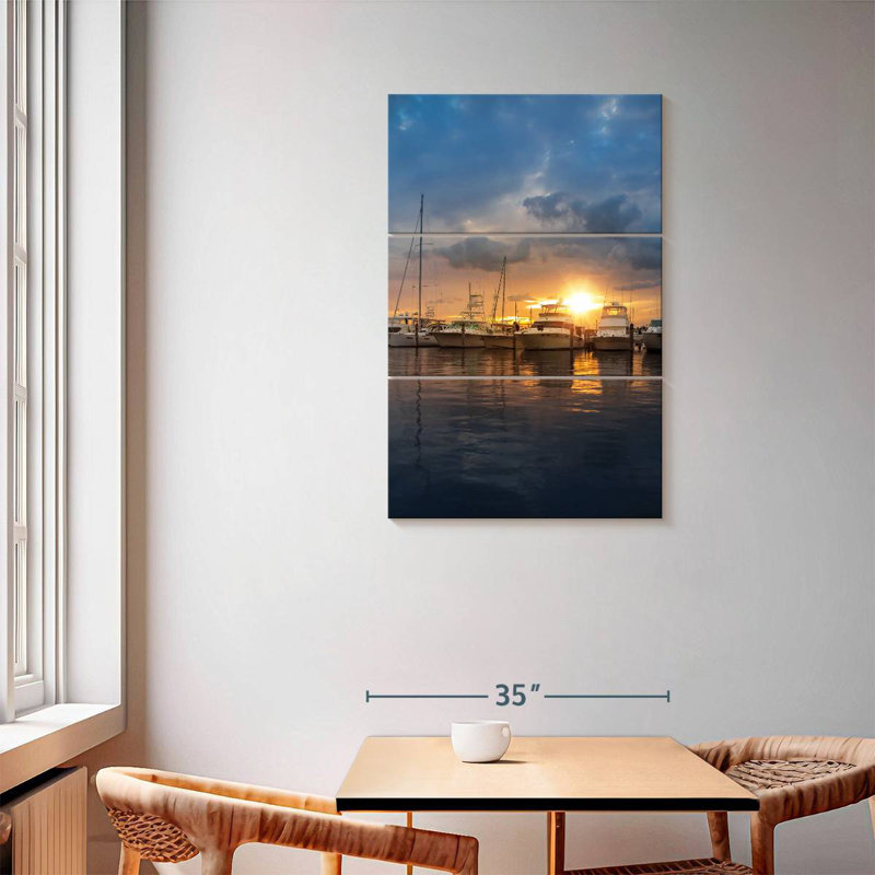 Aletra Miami Marina au coucher du soleil, H 57 po x l 36 po