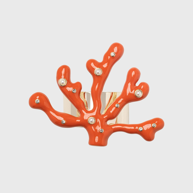 Coral Napkin Rings, Gold/Shiny Gold