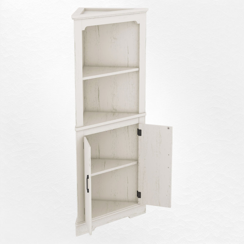 68.28" Corner Kitchen Pantry, Beige