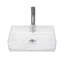 Lavabo vasque de salle de bain rectangulaire au-dessus du comptoir pour salle de bain, design à texture de diamant, lavabo vasque en verre trempé avec bonde escamotable (sans robinet)