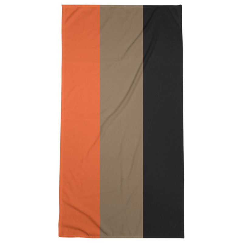 Beach Towel, Orange/Gold/Black, Polyester/Cotton