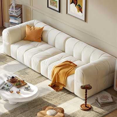 Canapé de salon moderne et simple blanc à rangée droite