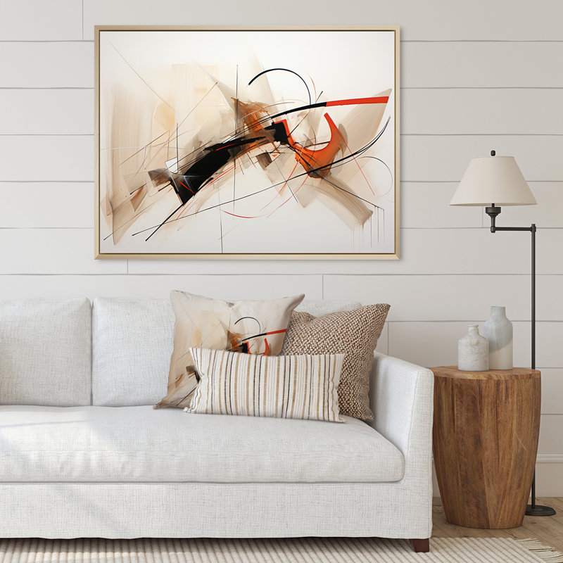 «Slowly Loose Your Patience Abstract Watercolor», reproduction d'art sur toile, 30" H x 40" W, Cadre photo blanc