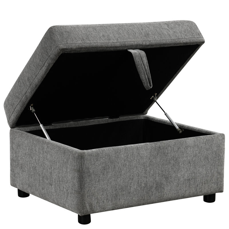 Canapé gris de 67,5 cm (26,6 po) mobile pour le salon et la chambre, doté d'un grand espace de rangement, d'une assise confortable et d'un revêtement en velours côtelé design.