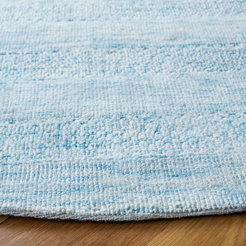 Classic Vintage Hand Loomed Micro Fiber Striped Rug, Round 6'