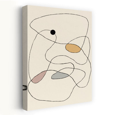 Abstract Fluid Shapes Abstract Contemporary Minimalist Wall Art Print 1 Piece Wrapped Canvas Wall Art