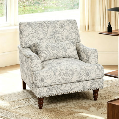 Upholstered Cotton Blend Armchair