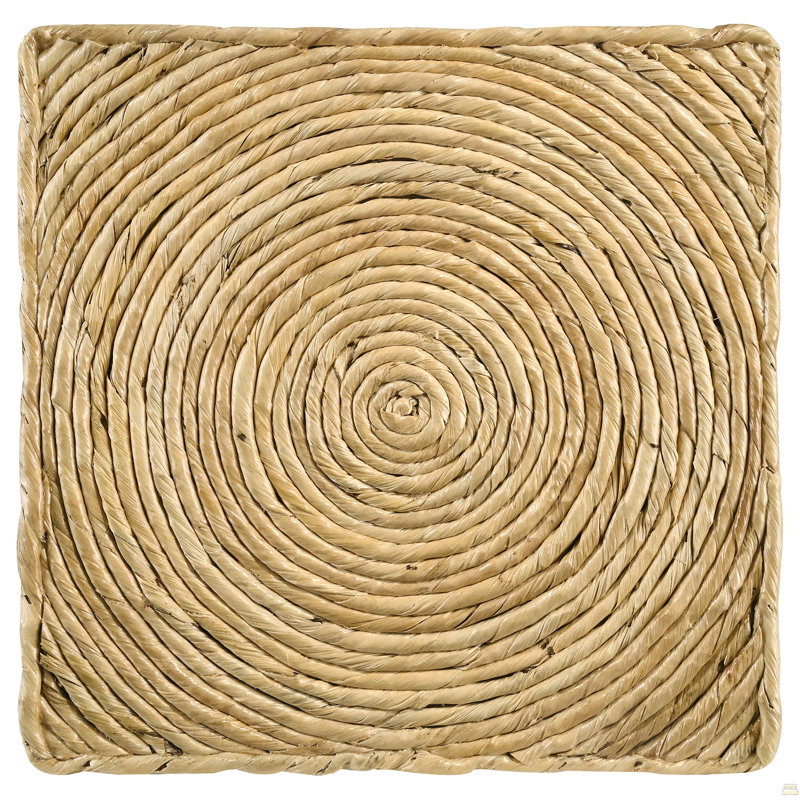 Table de bout ronde en rotin tissé