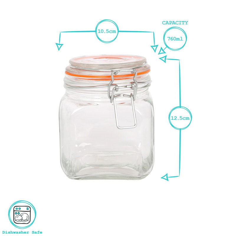 Glass Jar, Light Clear, 28 cm H x 10.5 cm W x 10.5 cm D