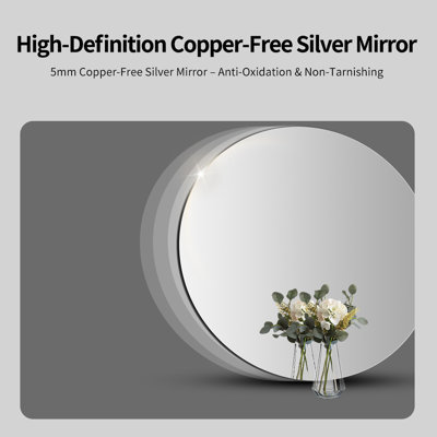 Miroir de salle de bain mural moderne avec cadre en métal mince pour la chambre à coucher et le salon