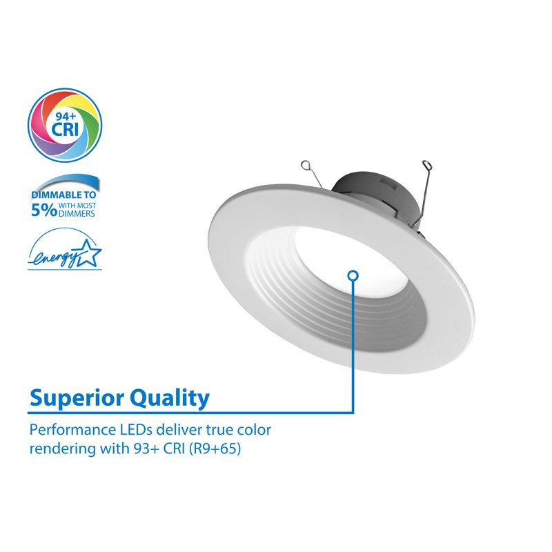 7.4'' White Baffle LED Recessed Lighting Kit
