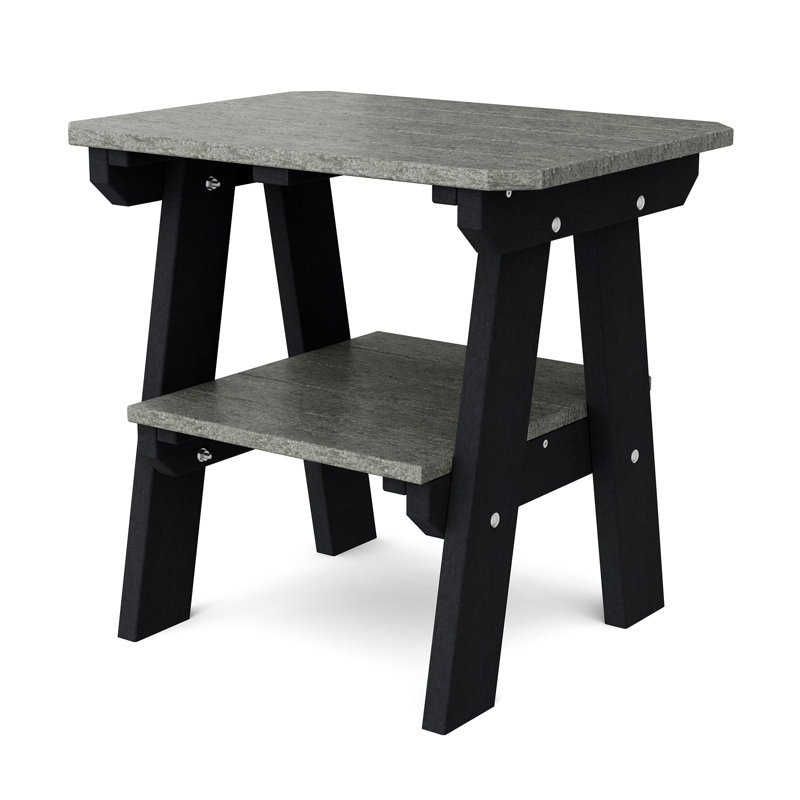 Heritage Two-Tier End Table, Dark Gray/Black