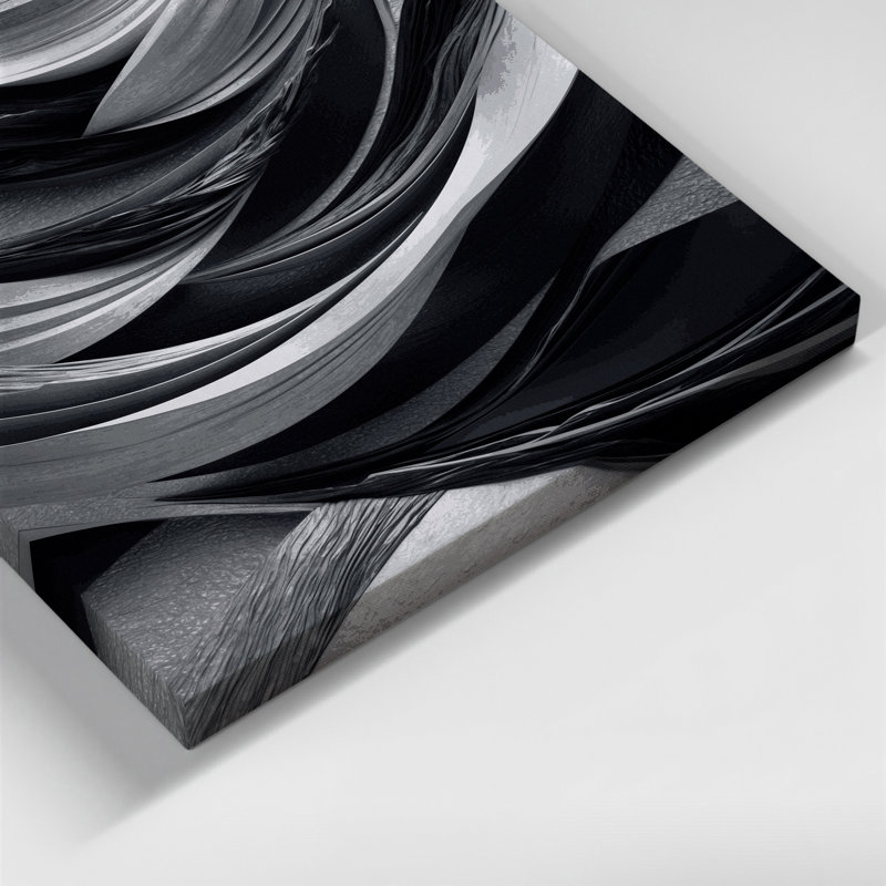 «Abstract Landscape 77», art mural sur toile grise, H 18 po x l 12 po