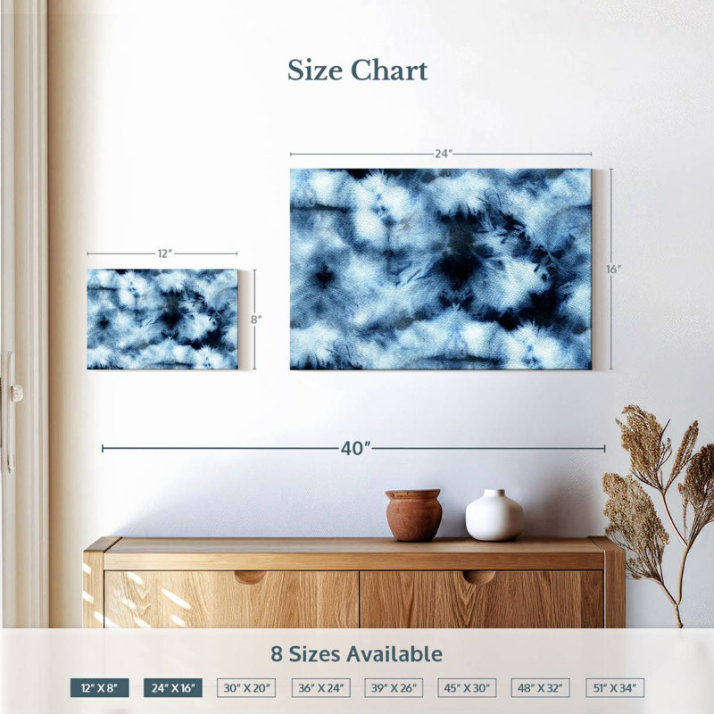 Shibori Dye Colourful Abstract, 16" H x 24" W