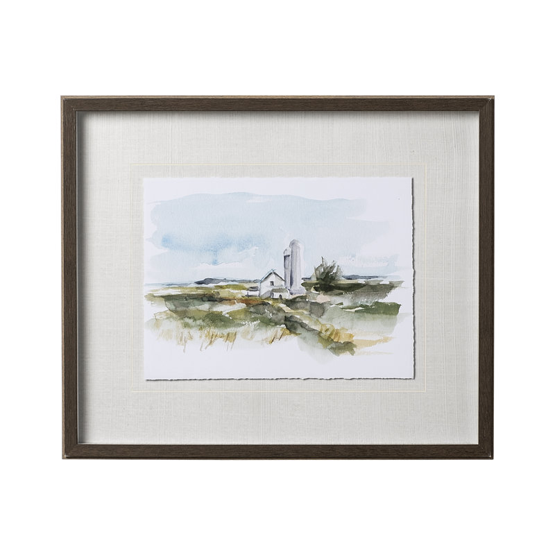 Reproduction d'art texturé encadré à la main avec «Outdoor» par Ethan Harper, Campagne en plein air