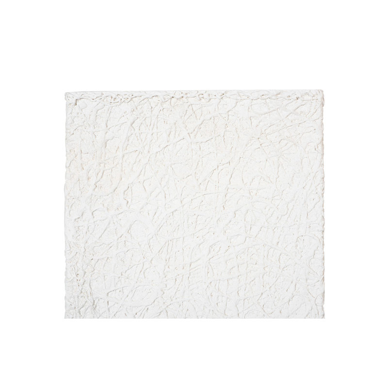 String Theory Pedestal, White Stone, 44" H x 14" L x 14" D