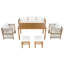 7 - Person Wood Patio Dining Set with Rectangular Table-1954240382