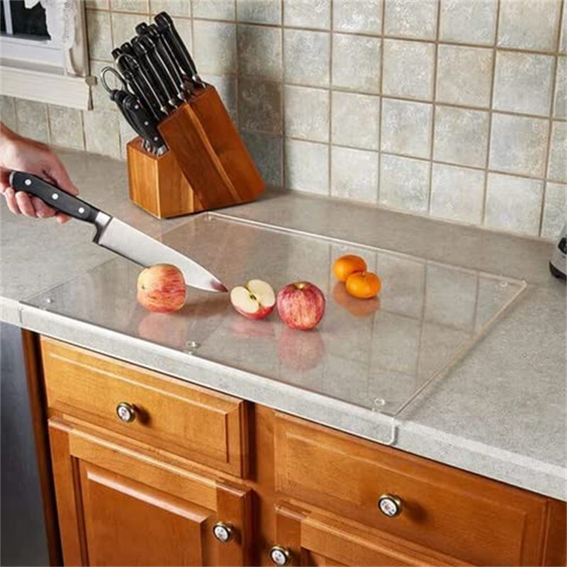 Comptoir de cuisine avec planche à découper en acrylique, comptoir avec planche à découper transparente avec bords, protecteur de comptoir, maison et restaurant