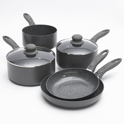 5 Piece Aluminium Grey Non-Stick Cookware Set