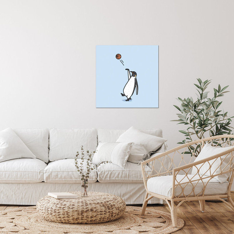 Impression de pingouin balling sur verre acrylique, H 24 po x l 24 po x P 0,25 po