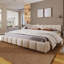 Grand lit tapissier élégant avec motif damier-296951613-296951612