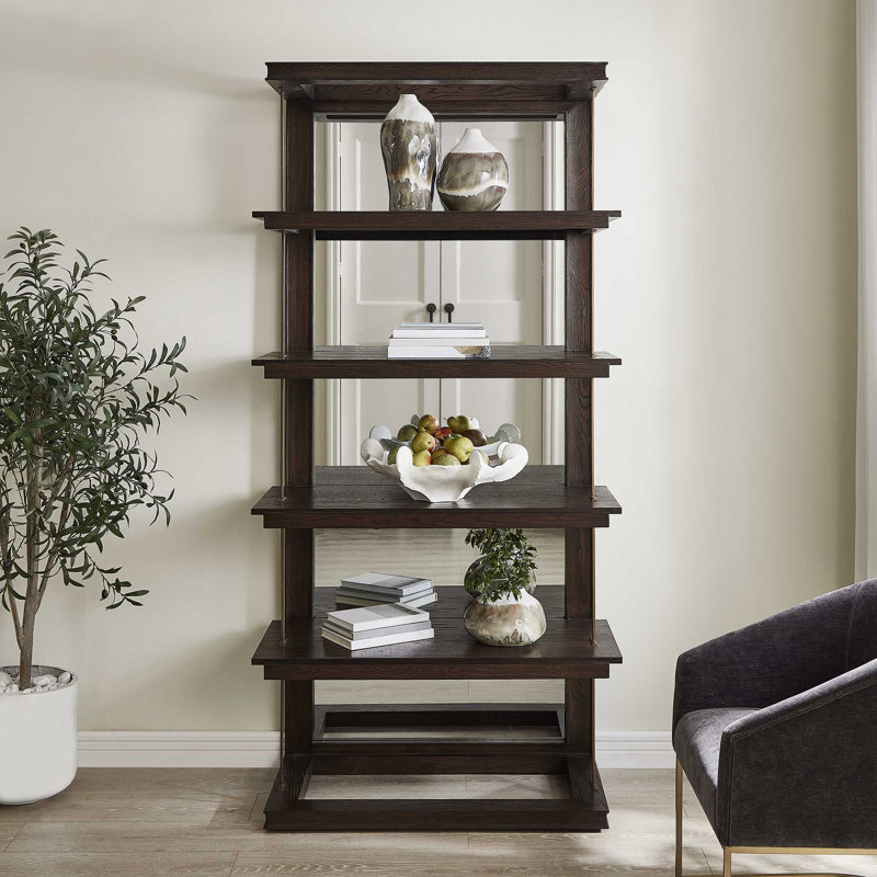 Uttermost Kai 82" H x 40" W Dark Walnut Etagere