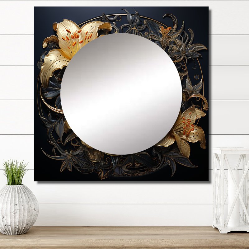 Leeshaun - art mural miroir carré Lily, 29 po x 29 po