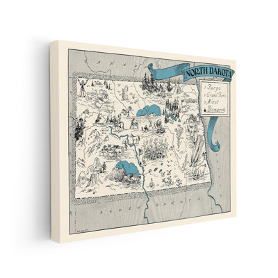 Carte illustrée de North Dakota
