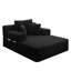 Luxueuse chaise longue en velours côtelé moelleux avec 3 coussins, canapé-lit convertible avec poche de rangement, conception sans cadre et mousse de compression pour les petits espaces, salon, appartement-1343597417