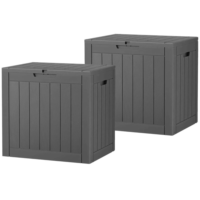 2 Packs 31 Gallon Deck Box, Black