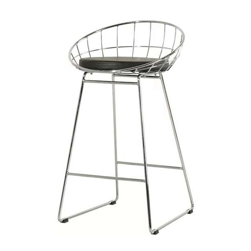 Tabouret de comptoir 26 po Brittain, Chrome, Noir