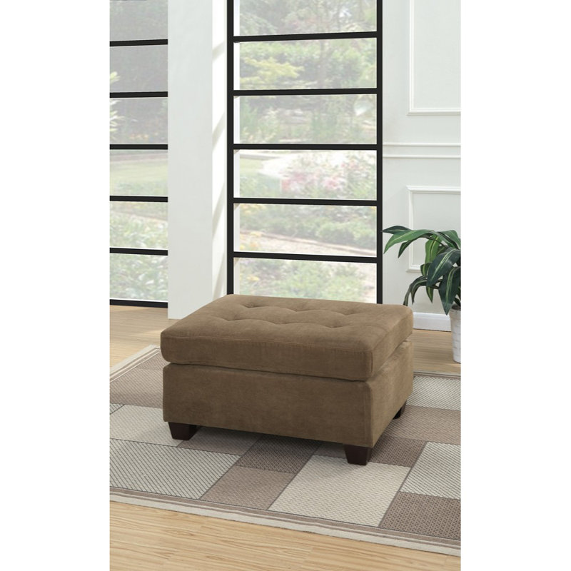 Bobnice Upholstered Ottoman, Light Brown