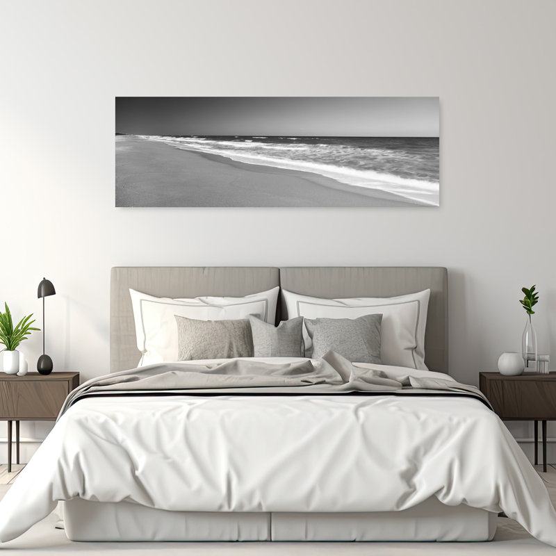 Route de l'A1A, océan Atlantique, plage de Flagler, Floride, États-Unis, art contemporain sur la plage, H 20 po x l 60 po