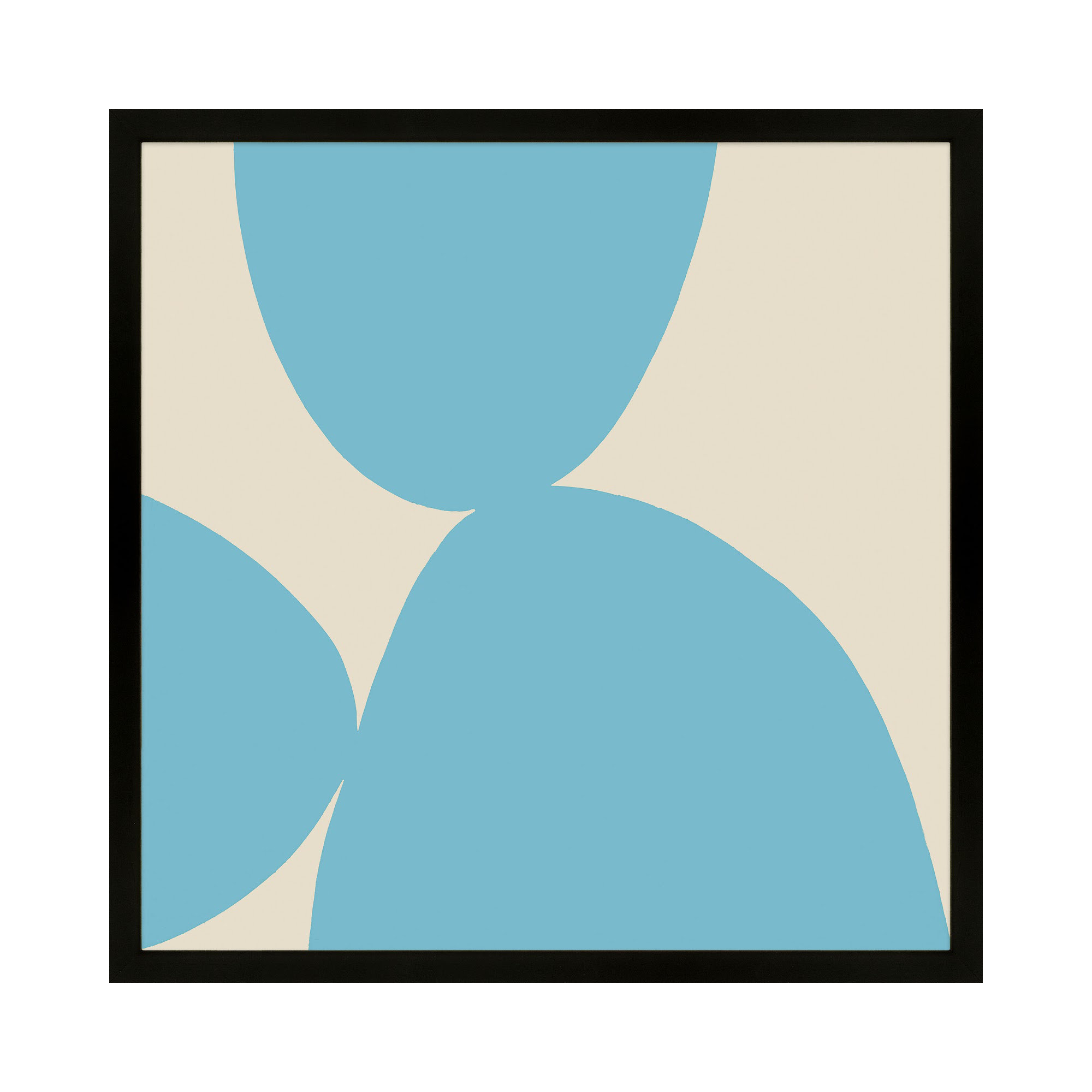 Blue Ink 1 by Lee Lessem, Black Framed, 44" H x 44" W x 1.25" D