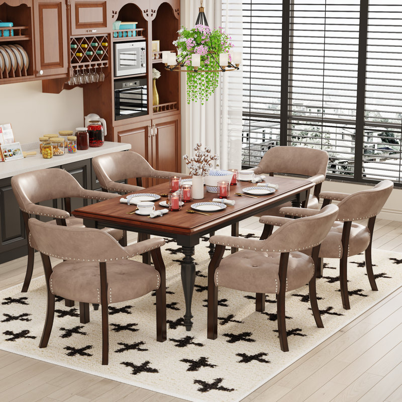 LUMERA Collection Tufted Arm Dining Chair Earth Yellow, Earth Yellow, Walnut