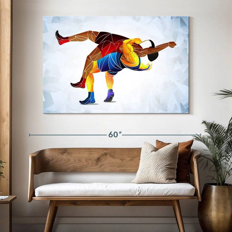 Wrestling Abstract, 34" H x 51" W
