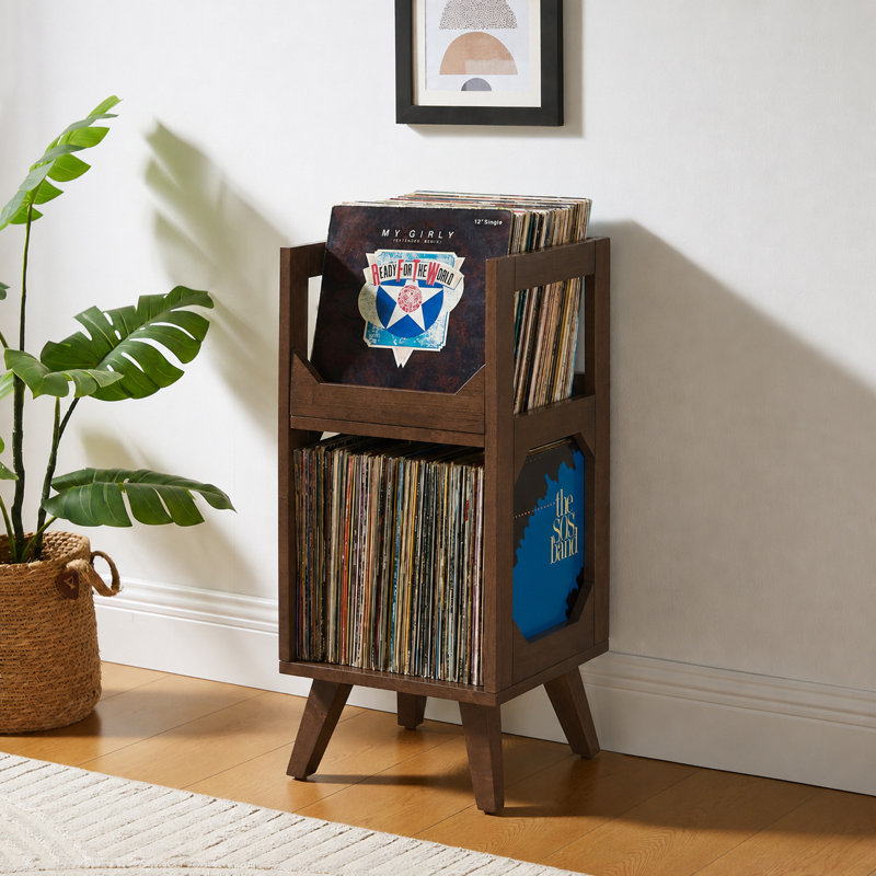 Support de rangement pour petits disques vinyles Asheville, Brown