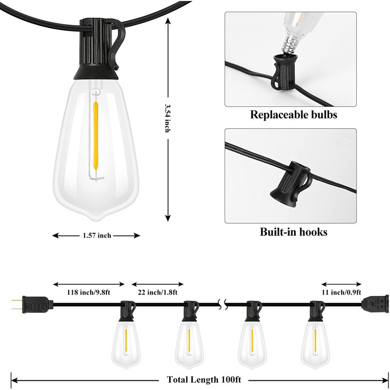 Montesinos 52 - Bulb 1200'' Plug-in String Light
