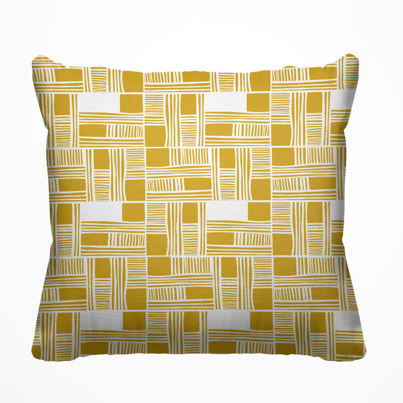 Housse et insert de coussin intérieur / extérieur Kapri, Jaune, 17 po x 17 po, Carré
