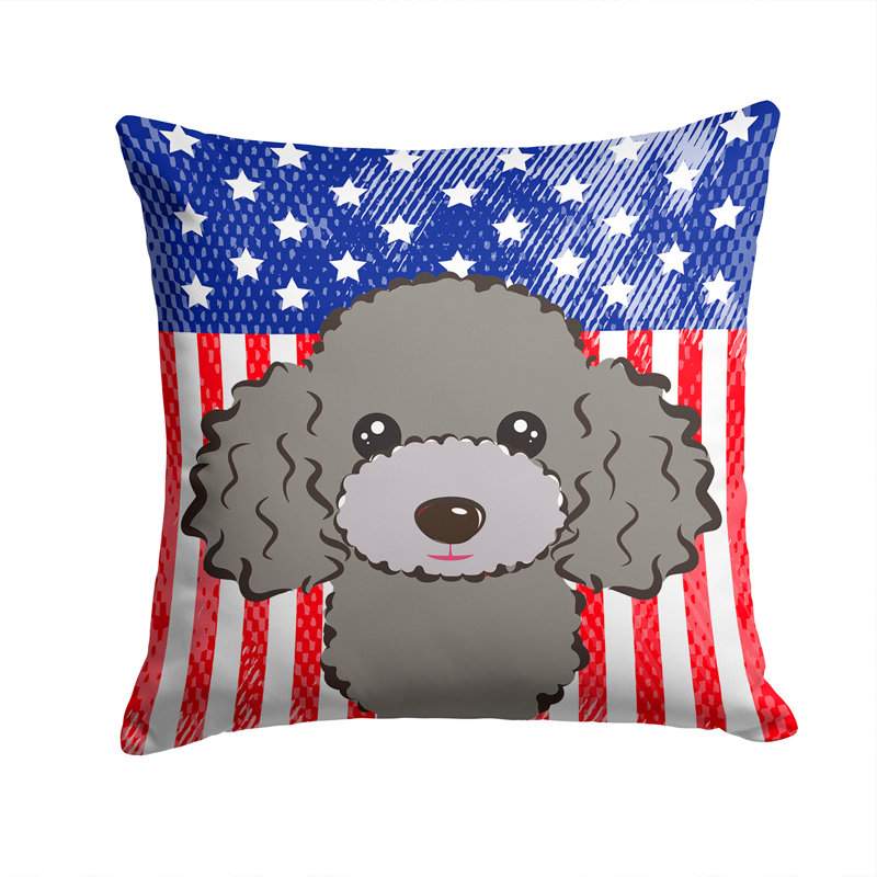  Coussin 14 "American Flag, 14 po x 14 po, Caniche argenté