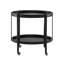Chariot-bar ovale noir avec 2 tablettes en verre trempé noir-1035464033