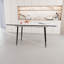 Table à manger extensible moderne, table blanche et chaises en lin beige, base en métal, pouvant accueillir de 2 à 6 personnes de 47 à 63 po, avec