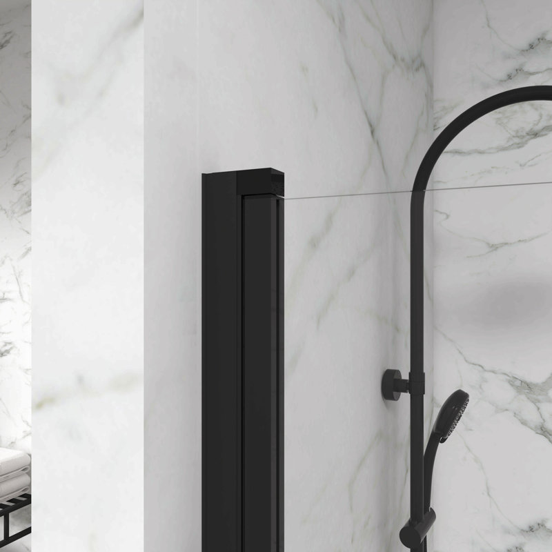 Porte de douche à panneau pivotant 180 °, noir